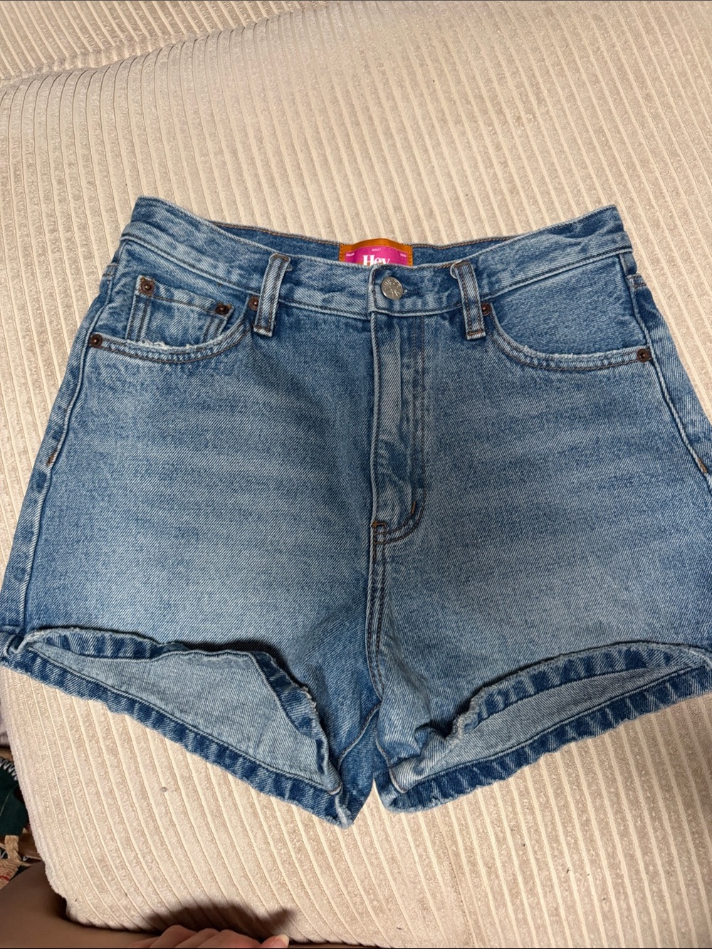 Women's High-Rise Light Wash Denim Shorts